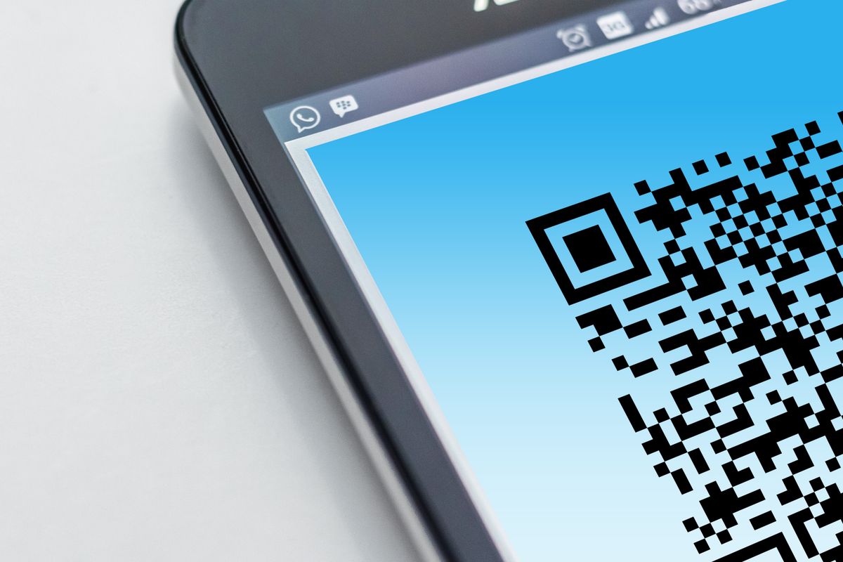 Digital menu QR code displayed on a smartphone screen